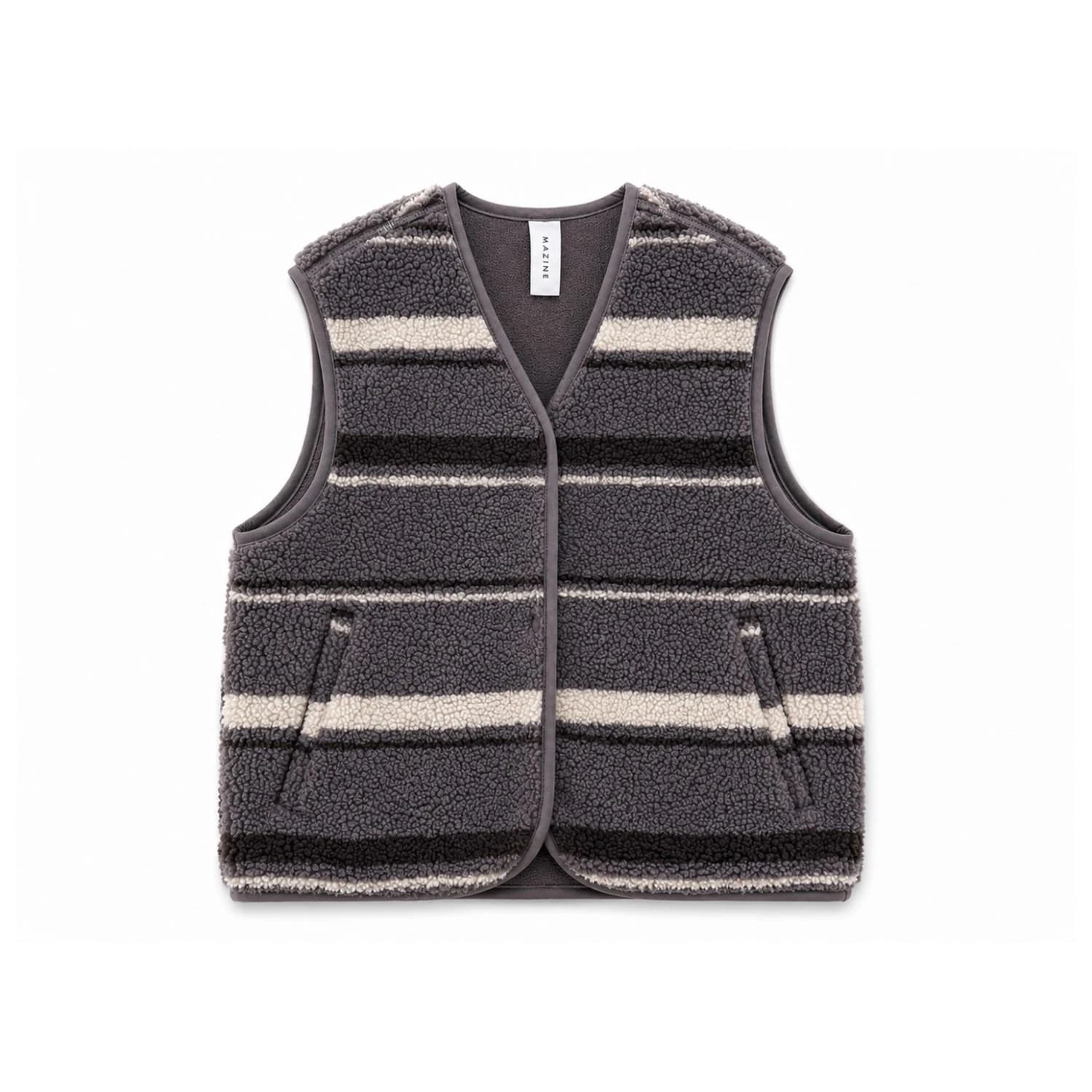 Поларен елек Mazine Women's Printed Sherpa Vest Fleece vest - Warm Grey / Striped