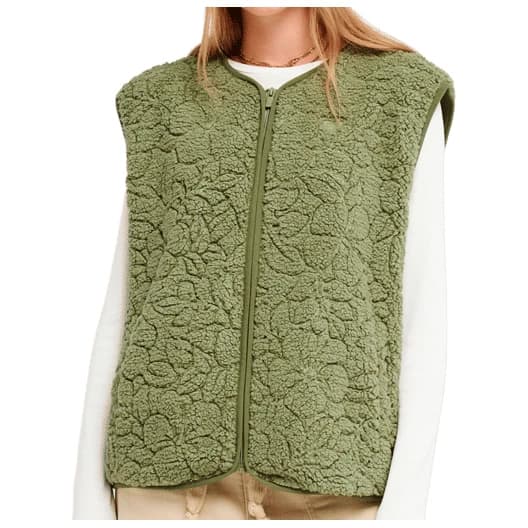 Дамски поларен елек Roxy Women's Best Town Vest Fleece vest - Oil Green Outline Mo