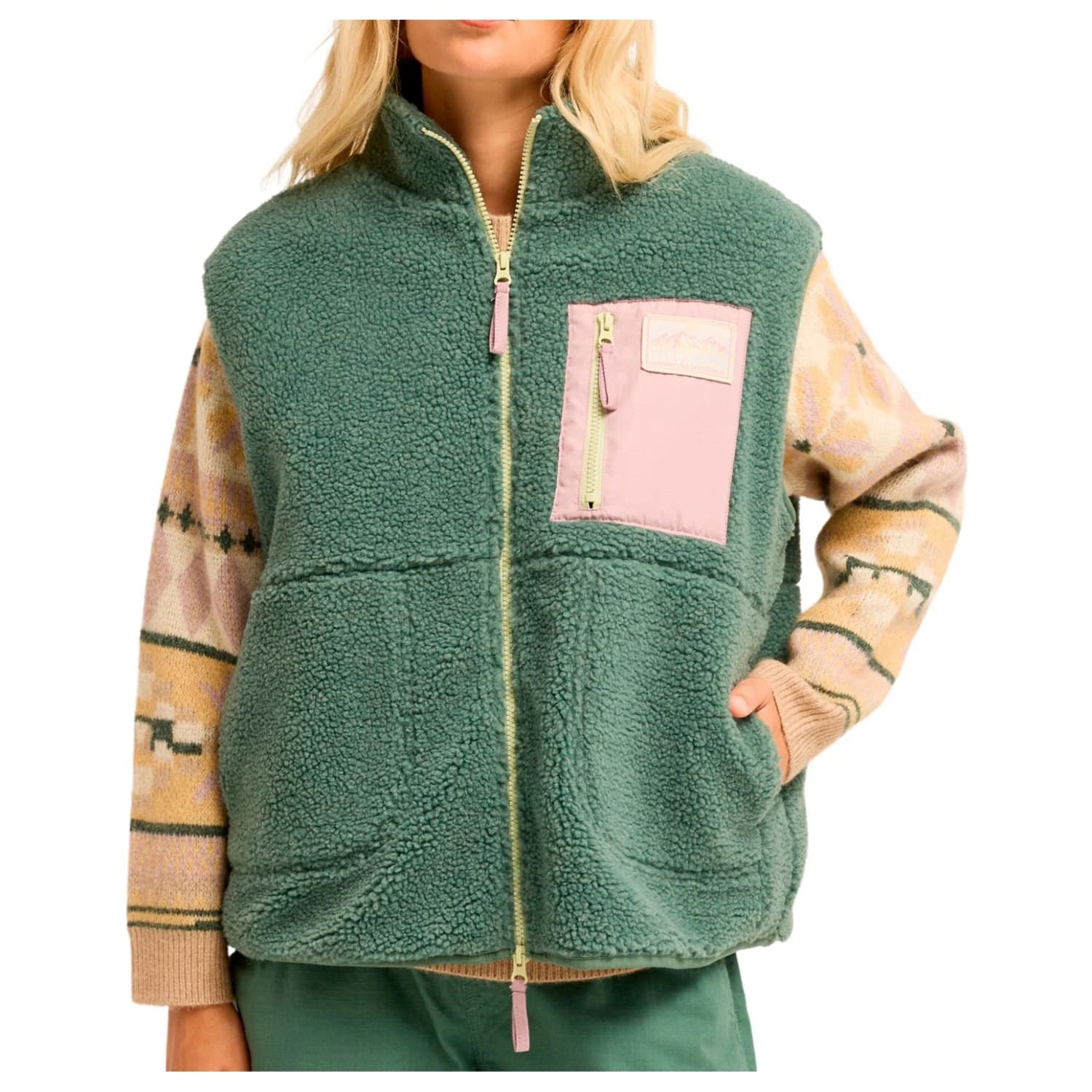 Дамски поларен елек Billabong Women's Wild Forest Fleece vest - Stormy Seas