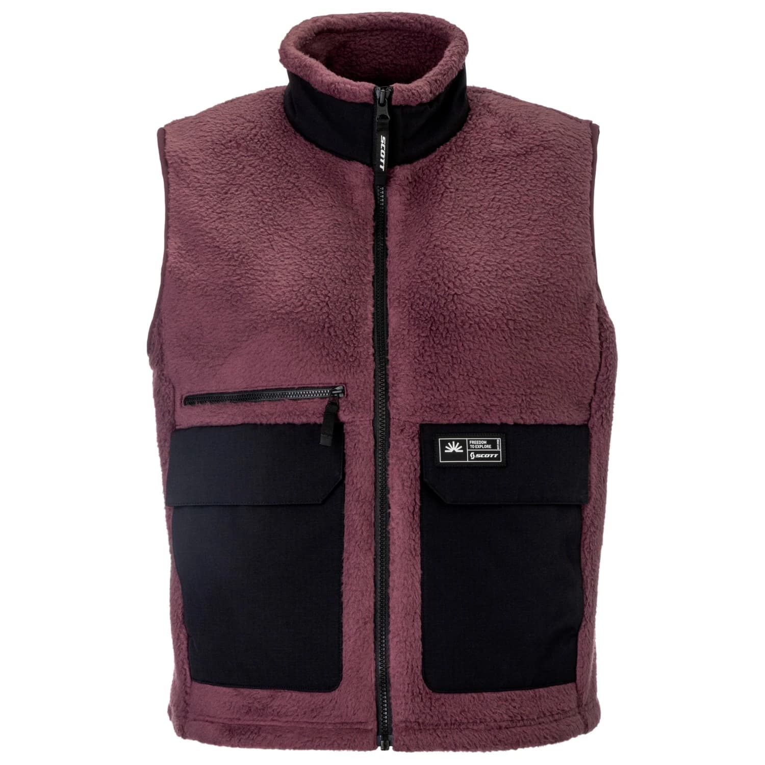 Дамски поларен елек Scott Women's Vest Escape Heritage Pile Fleece vest - Cocoa Red / Black