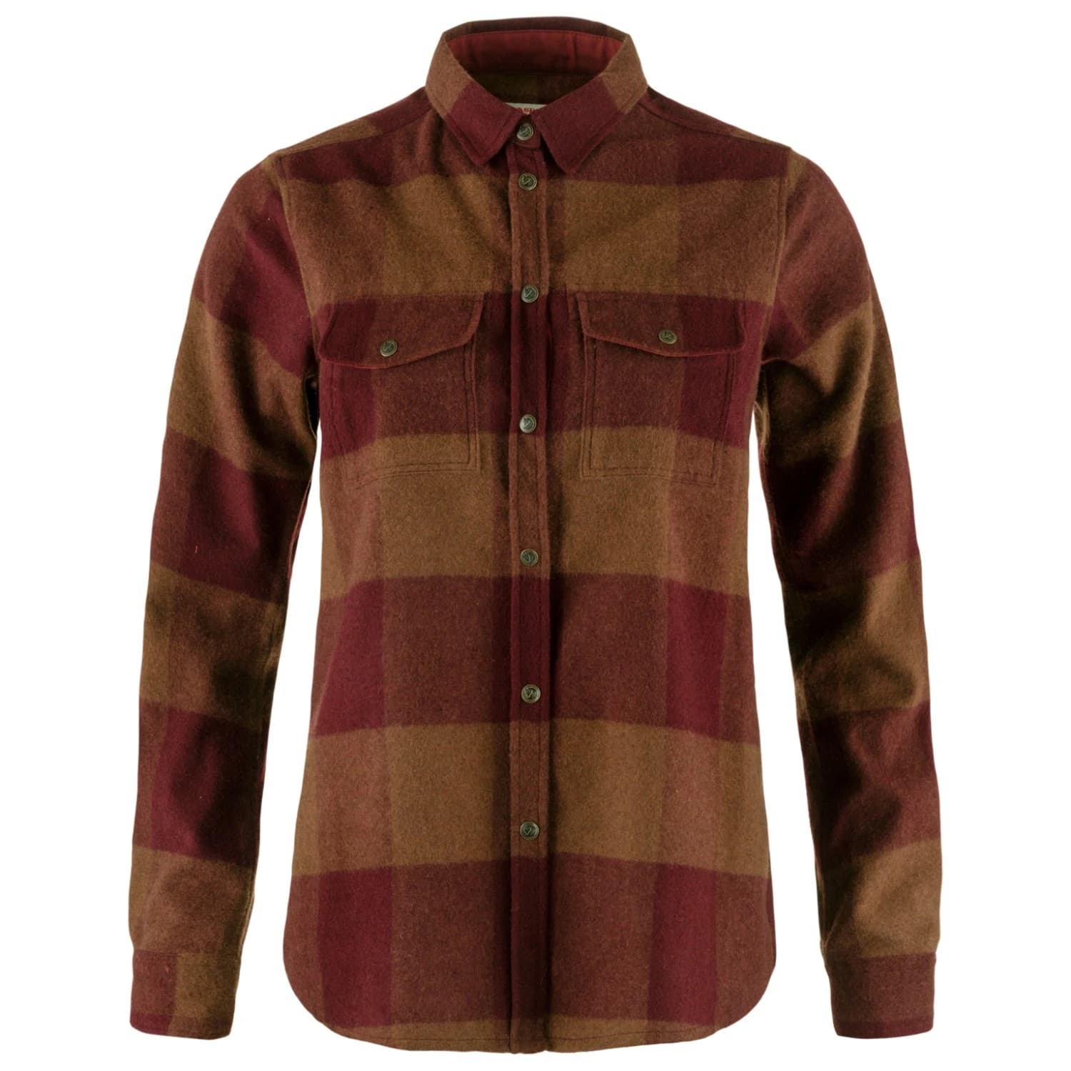 Дамска риза с копчета Fjällräven Women's Canada Shirt L/S Shirt - Autumn Leaf / Bordeaux Red
