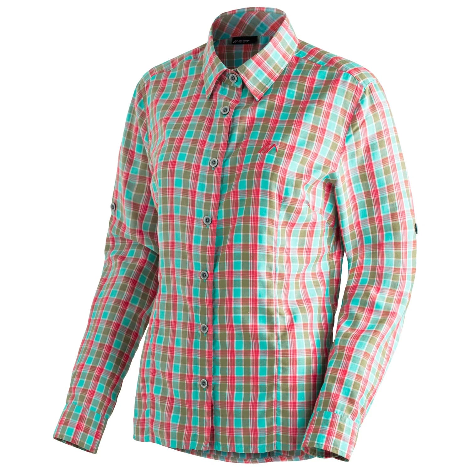 Дамска блуза Maier sports Women's Nanni Blouse - Green Lightblue Red Check
