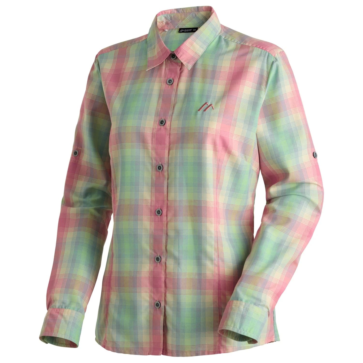 Блуза Maier Sports Women's Nanni Blouse - Pink / Muslin / Green / Check