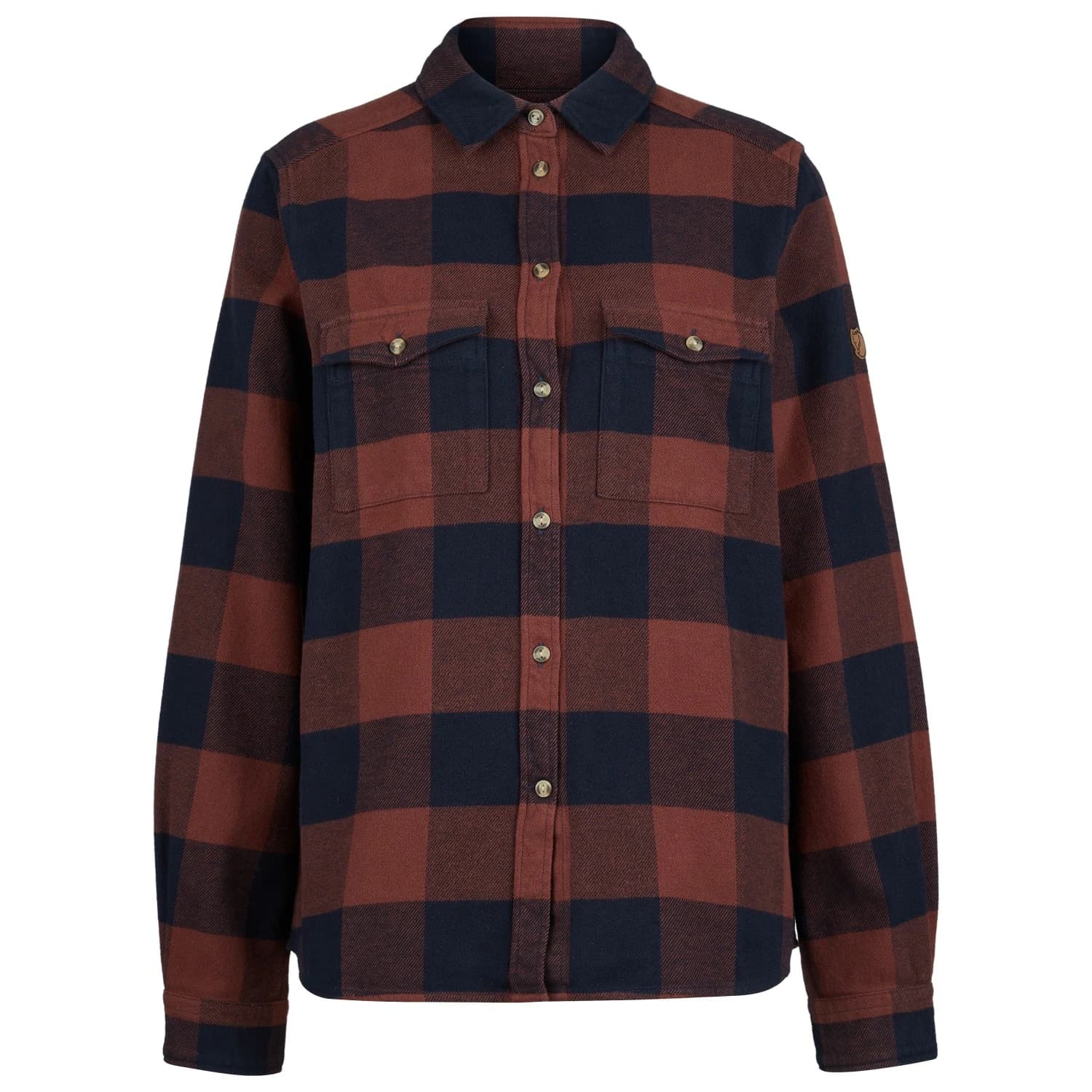 Дамска риза с копчета Fjällräven Women's Övik Heavy Flannel Shirt - Dark Navy / Maroon