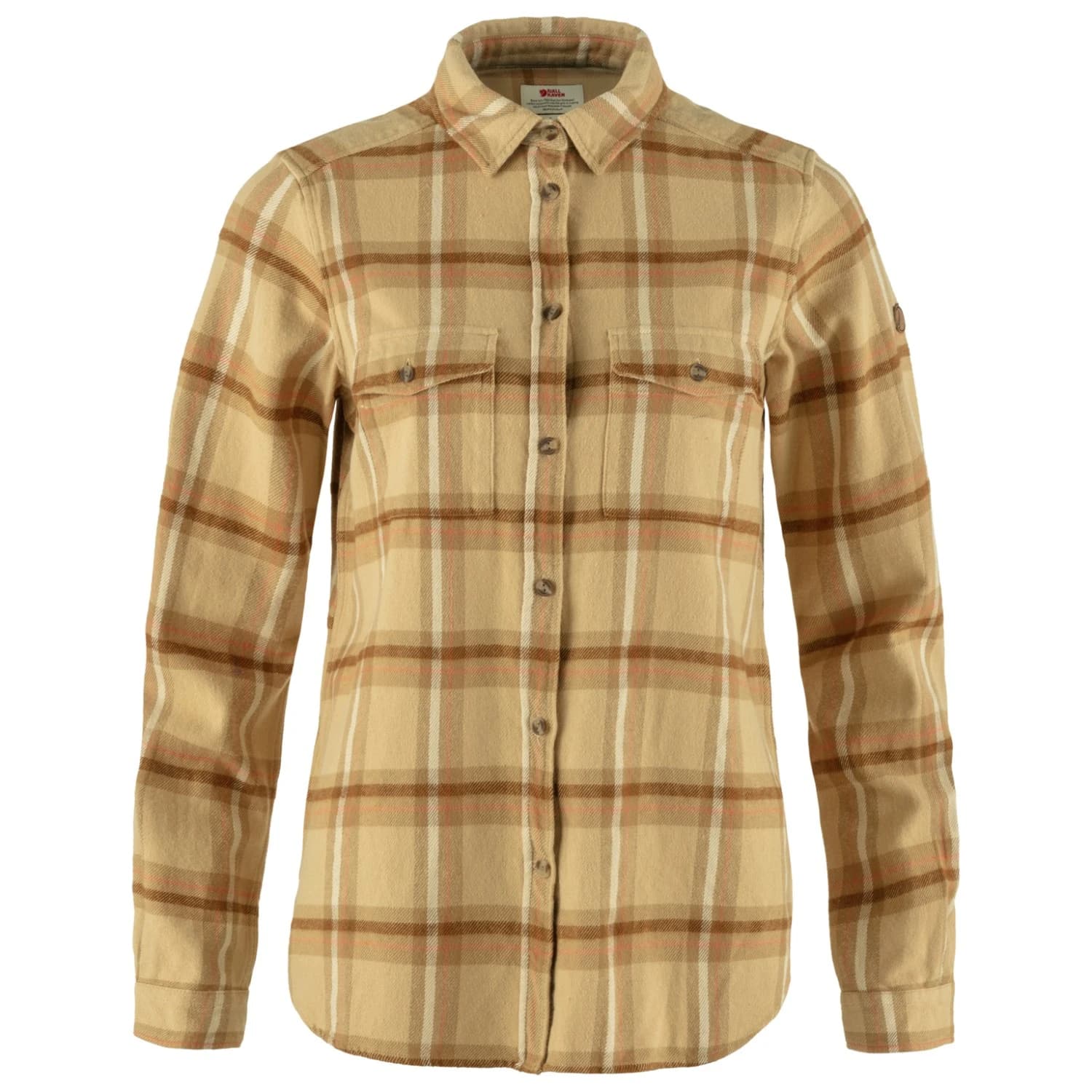 Дамска риза с копчета Fjällräven Women's Övik Heavy Flannel Shirt - Dune Beige / Buckwheat Brown