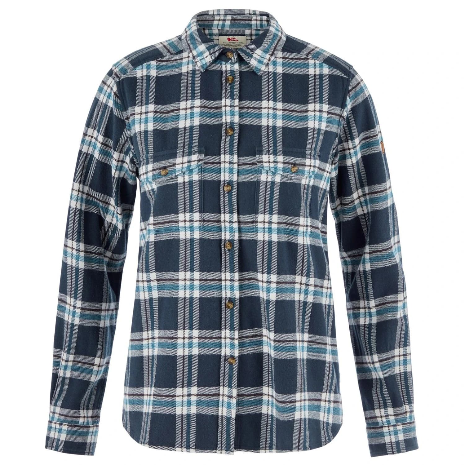 Дамска риза с копчета Fjällräven Women's Övik Heavy Flannel Shirt - Navy / Eggshell