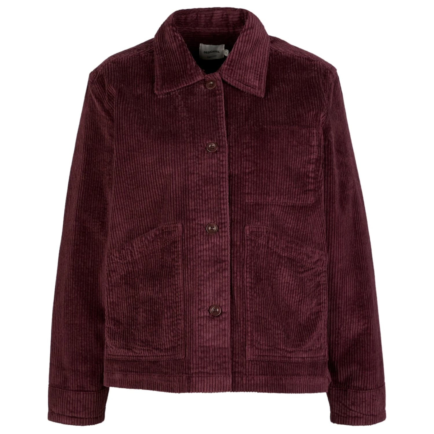 Ежедневно яке DEDICATED Women's Jacket Stiby Corduroy Shirt - Fig Red