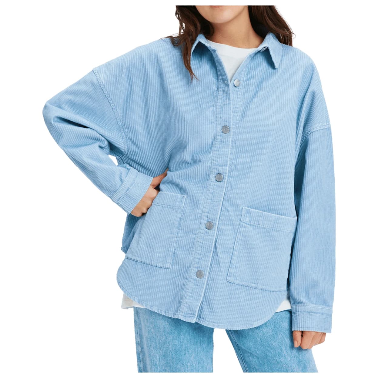 Дамска риза с копчета Roxy Women's Kick Back Washed Cord Shirt - Blue Blizzard