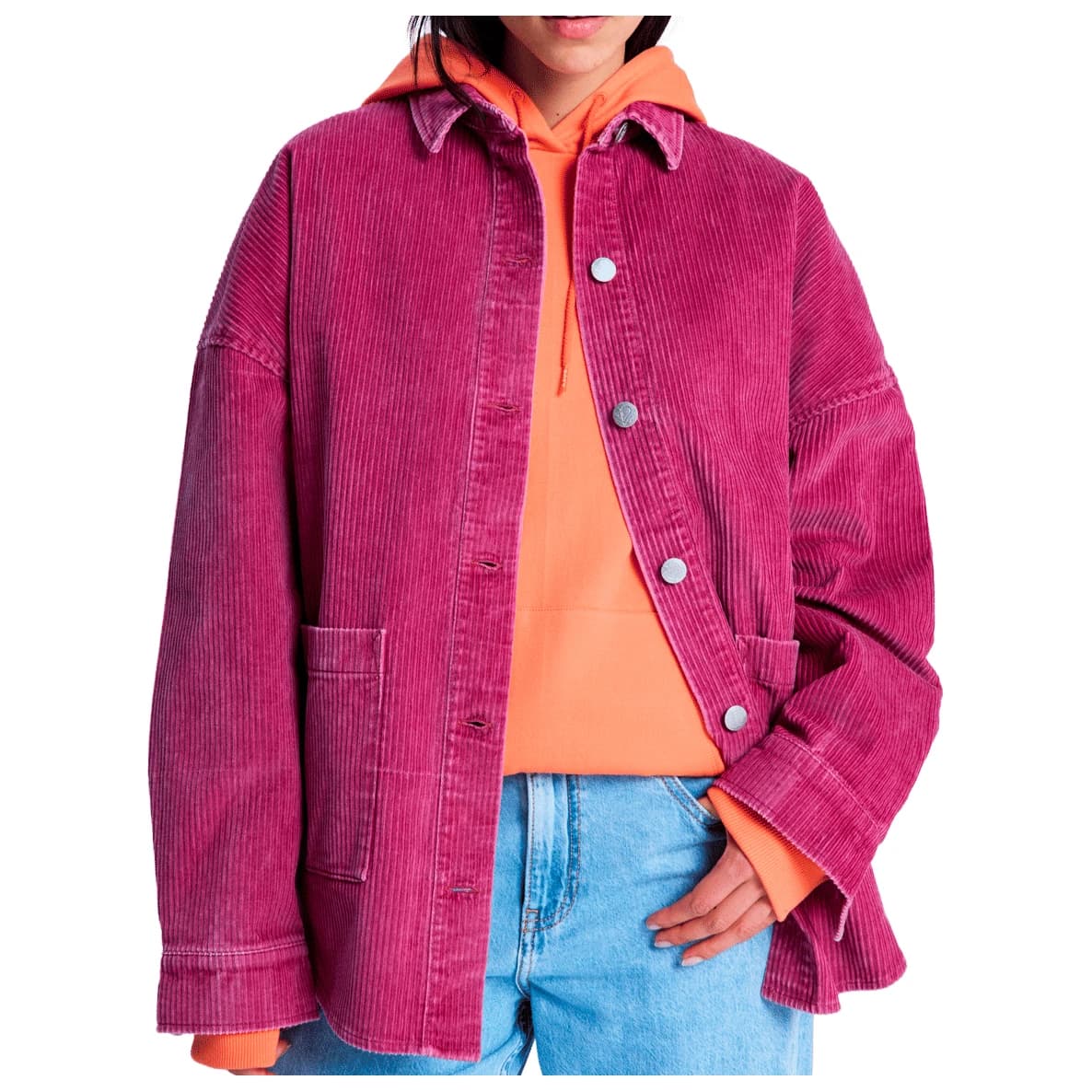 Дамска риза с копчета Roxy Women's Kick Back Washed Cord Shirt - Rhododendron