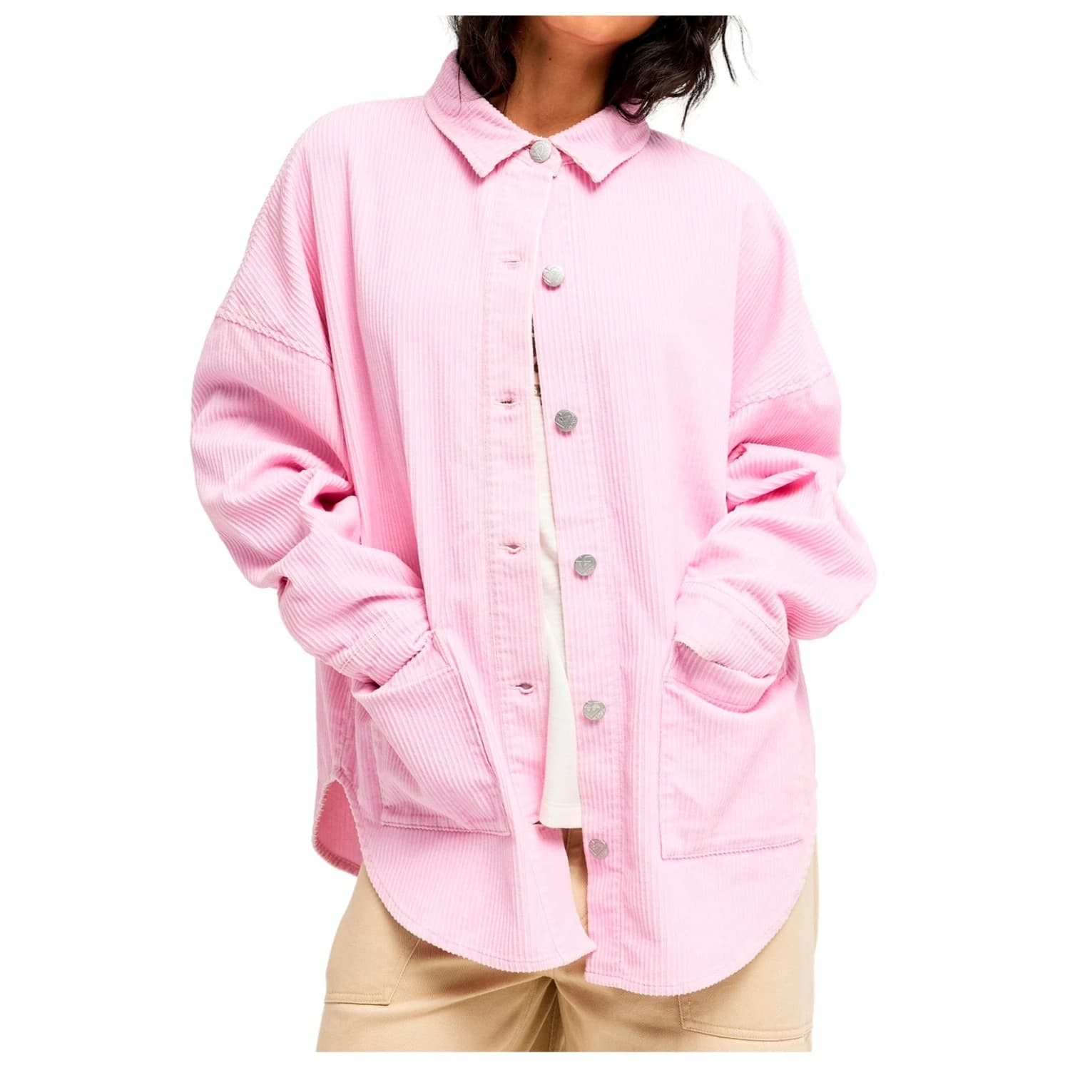 Дамска риза с копчета Roxy Women's Kick Back Washed Cord Shirt - Pink Lavender