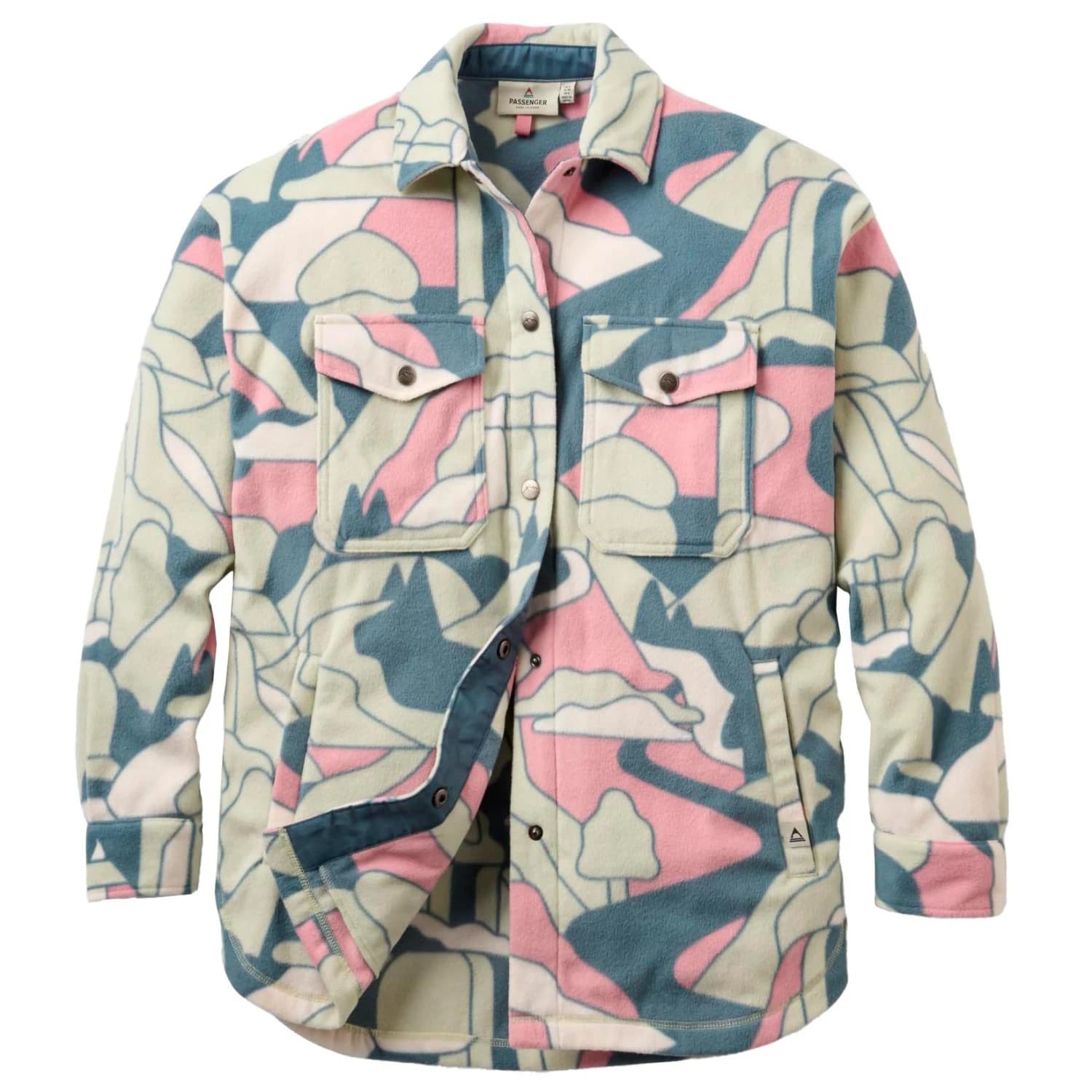 Риза с копчета Passenger Women's East Recycled Polar Fleece Shirt - Slower Rhythms / Stormy Blue