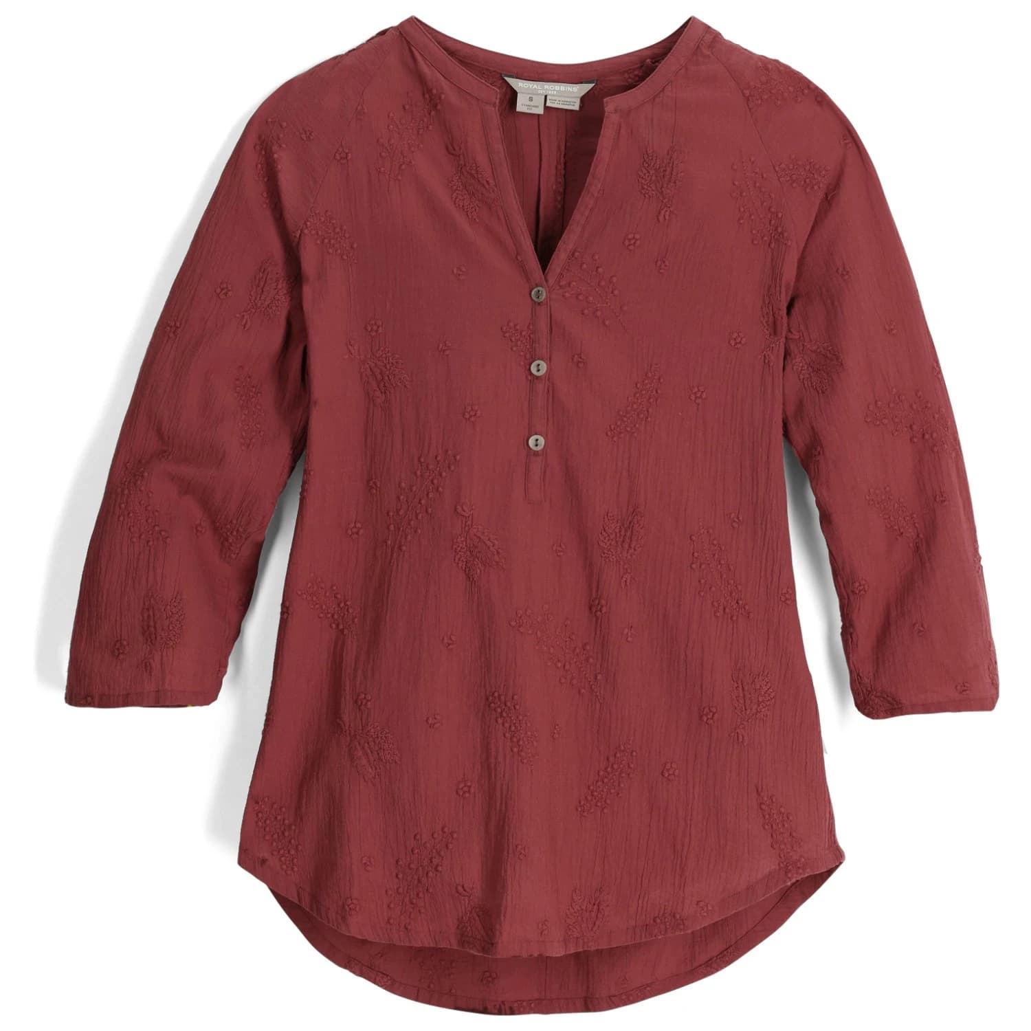 Дамска блуза Royal Robbins Women's Oasis Tunic II 3/4 Sleeve Blouse - Wild Rhubarb