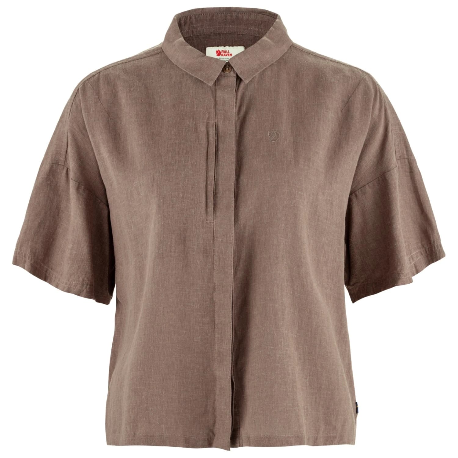 Дамска риза с копчета Fjällräven Women's Övik Hemp Camp Shirt S/S Shirt - Suede Brown