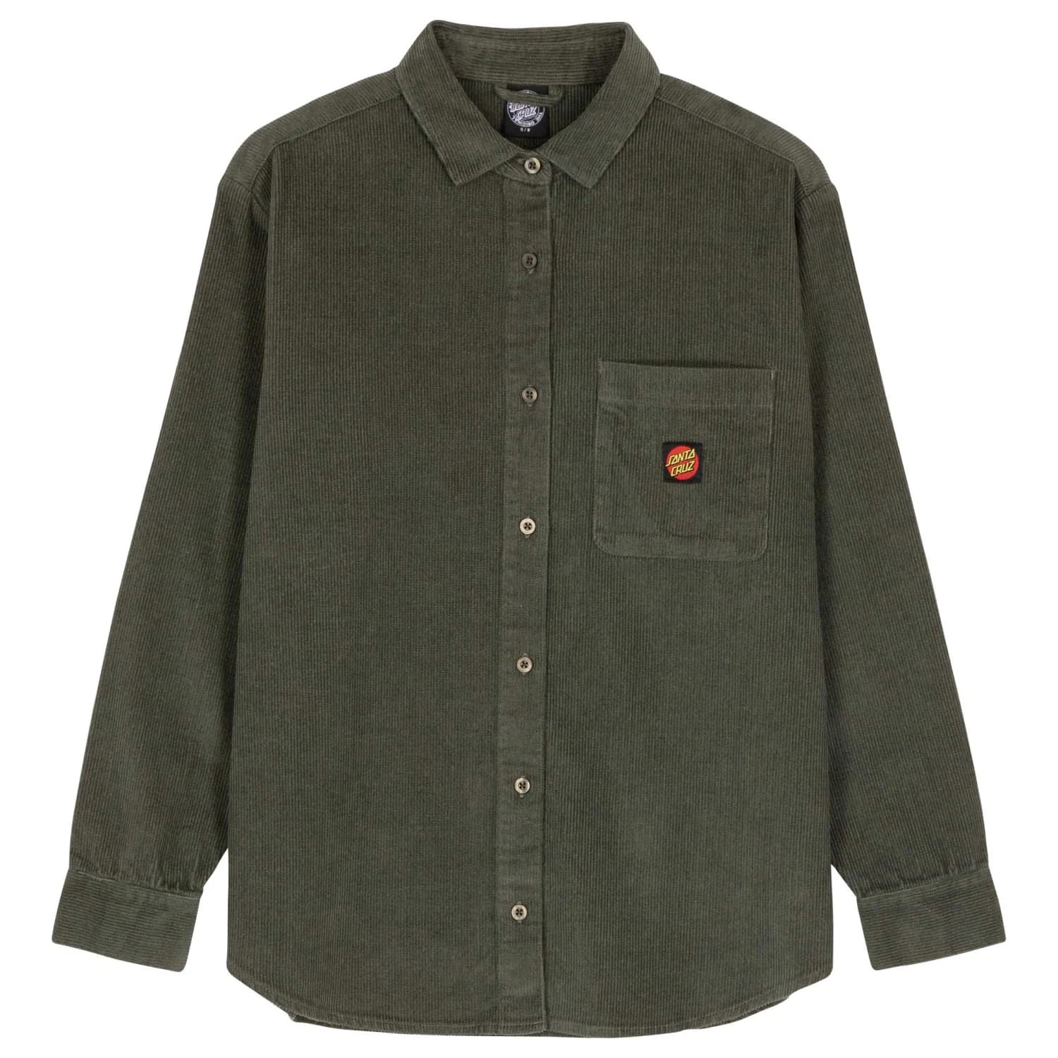 Дамска риза с копчета Santa Cruz Women's Classic Label L/S Shirt - Dark Moss
