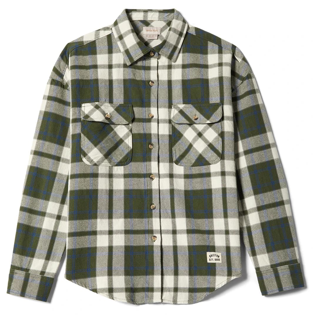 Дамска риза с копчета Brixton Women's Bowery Vintage L/S Overshirt Shirt - Green / Blue