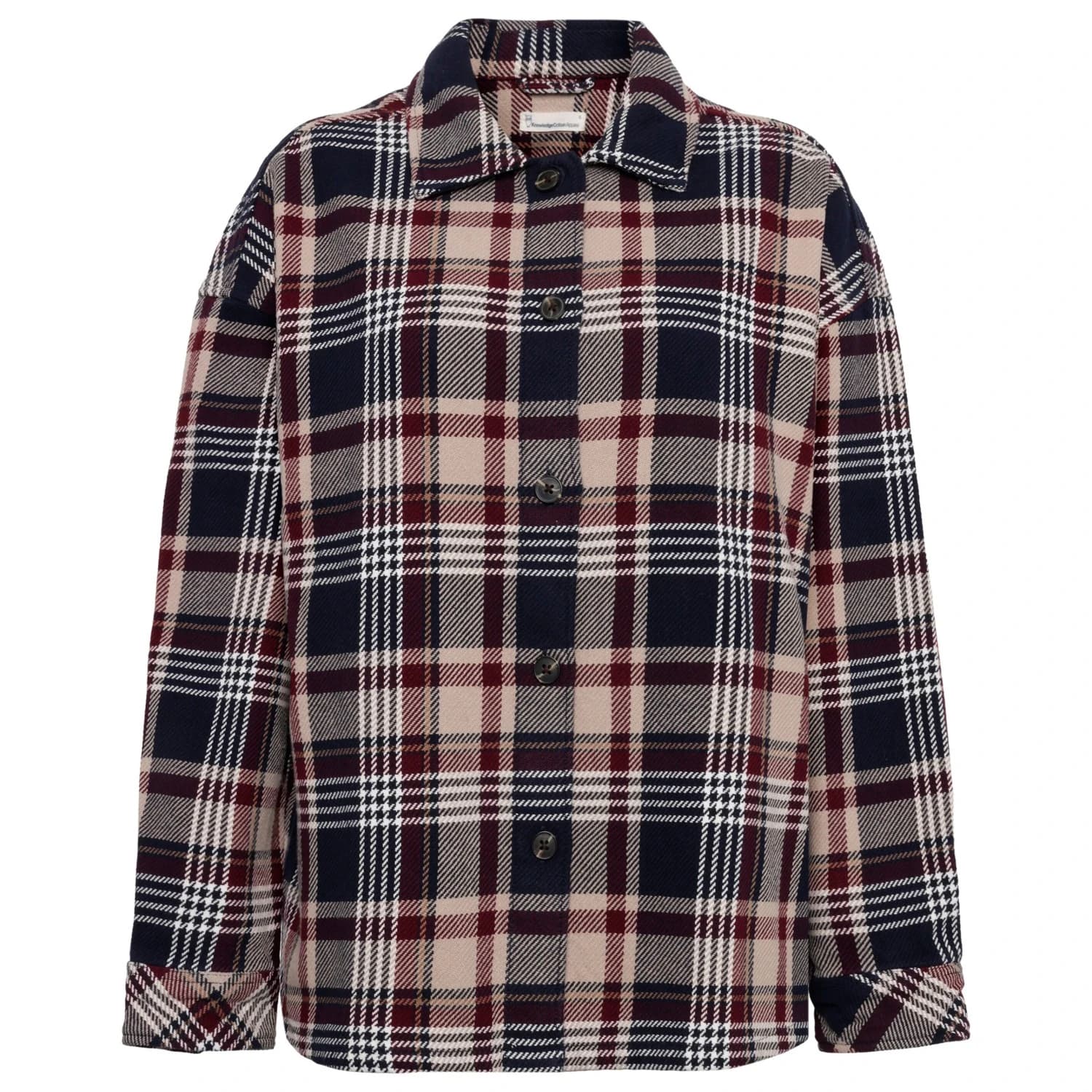 Дамска блуза KnowledgeCotton Apparel Women's Heavy Flannel Check Blouse - Beige Check