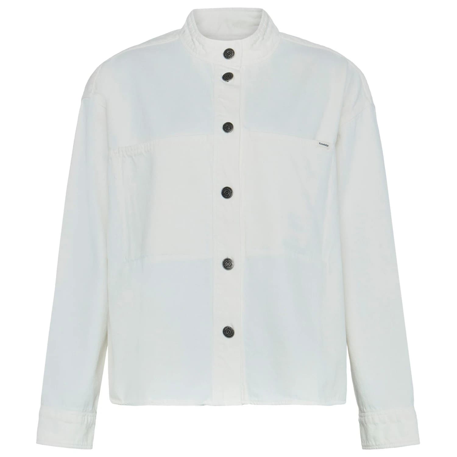 Дамска блуза KnowledgeCotton Apparel Women's Loose Stand Collar Heavy Blouse - Egret