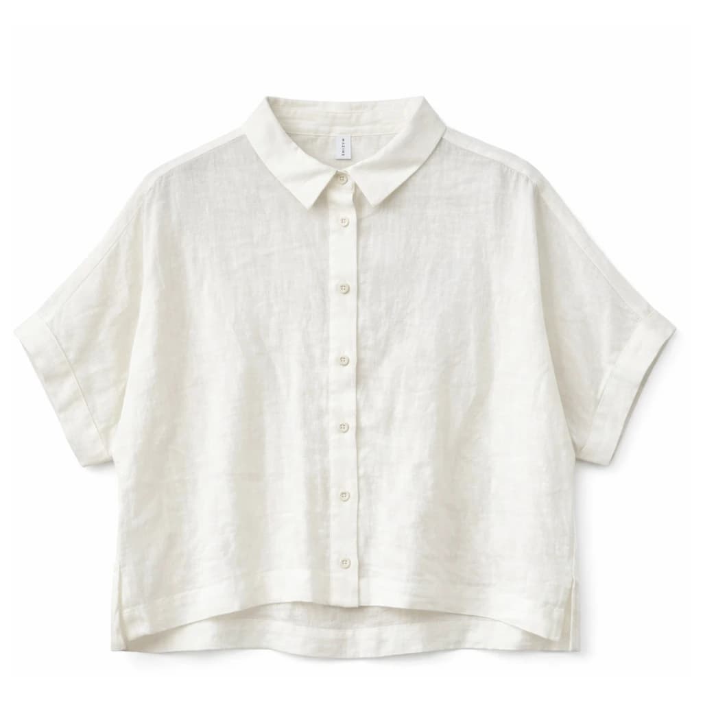 Дамска блуза Mazine Women's Short Sleeve Linen Shirt Blouse - Bright White