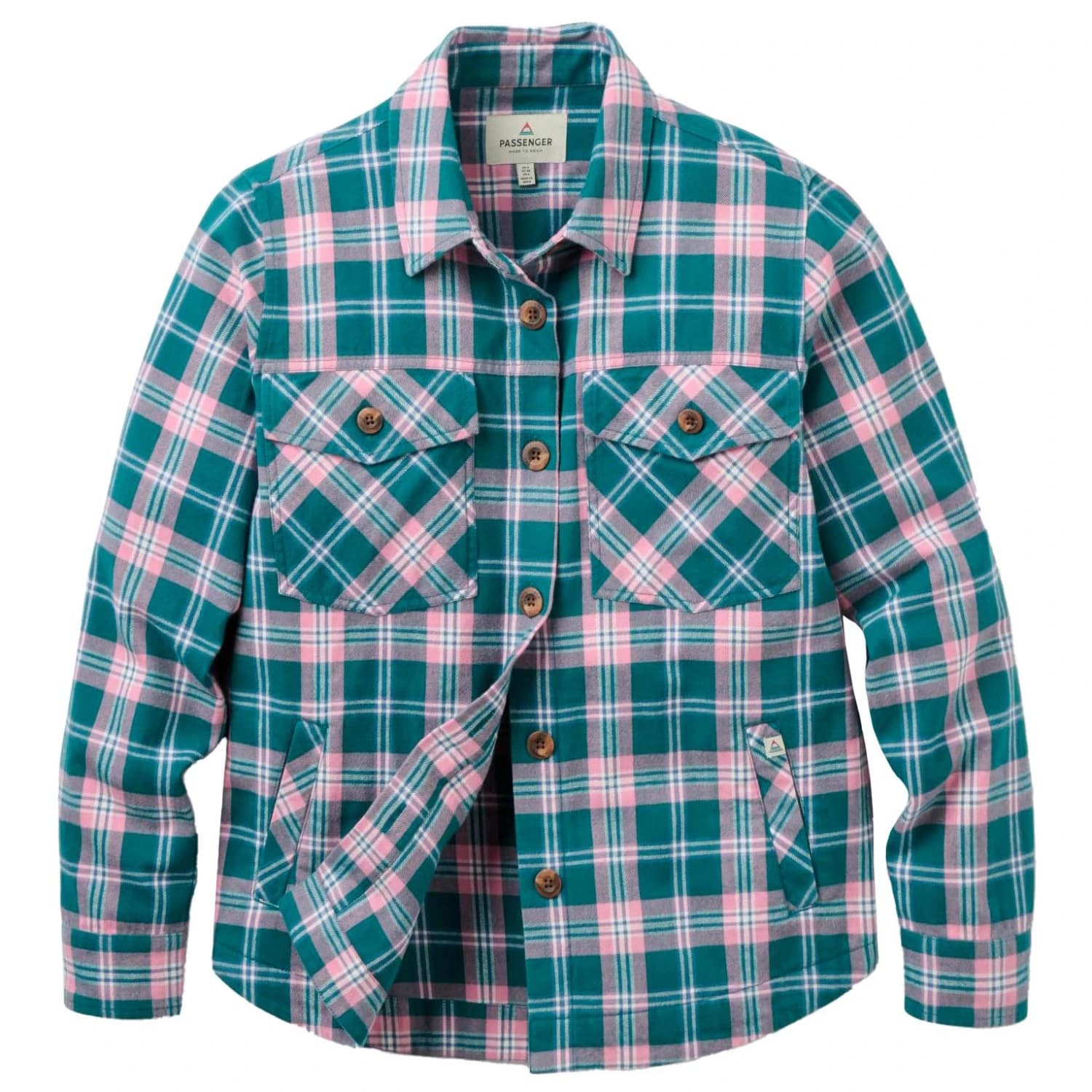 Дамска риза с копчета Passenger Women's Stella Organic Cotton L/S Shirt 2.0 Shirt - Mediterranean / Pink Haze Check