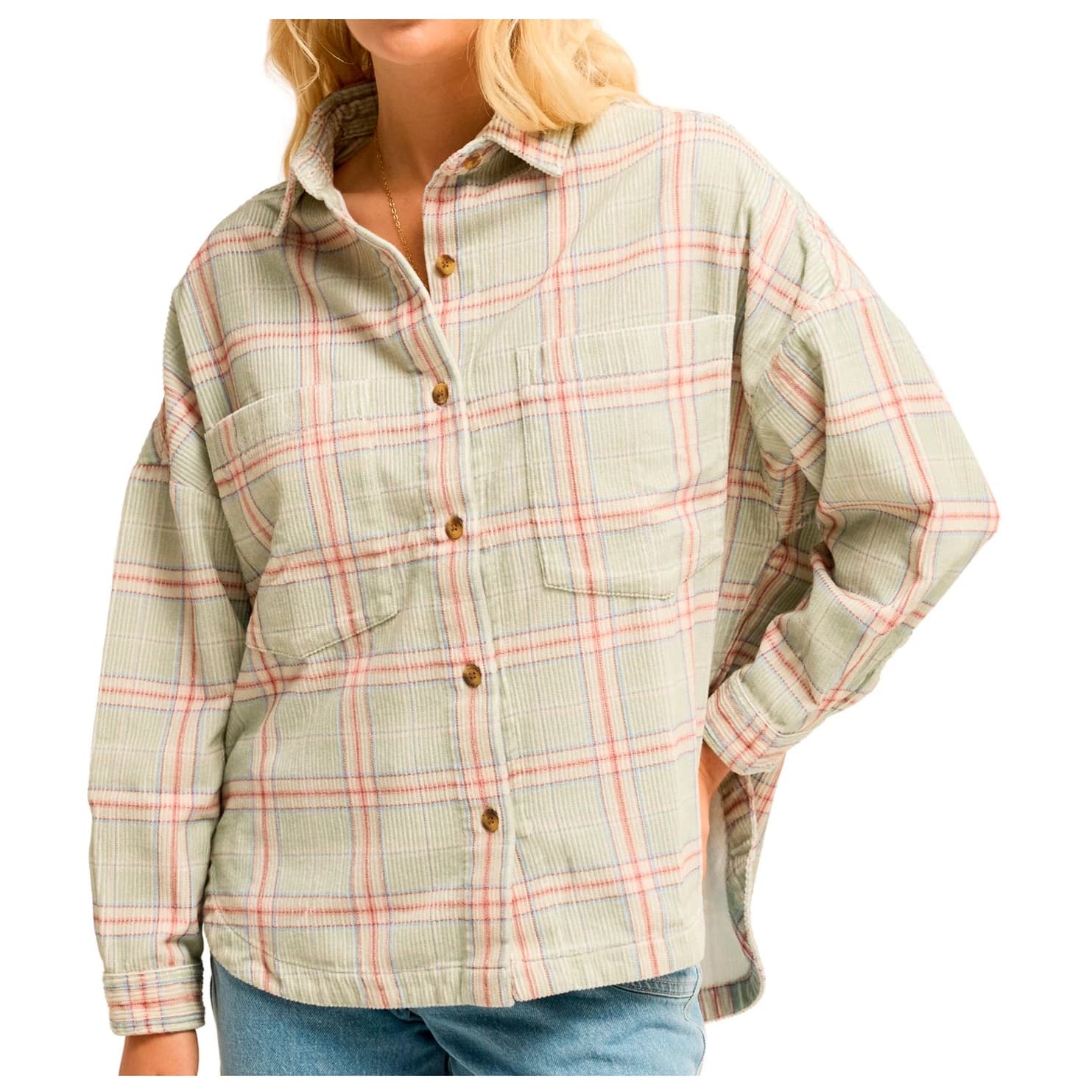 Дамска риза с копчета Billabong Women's Stoked On You Shirt - Smoke Green