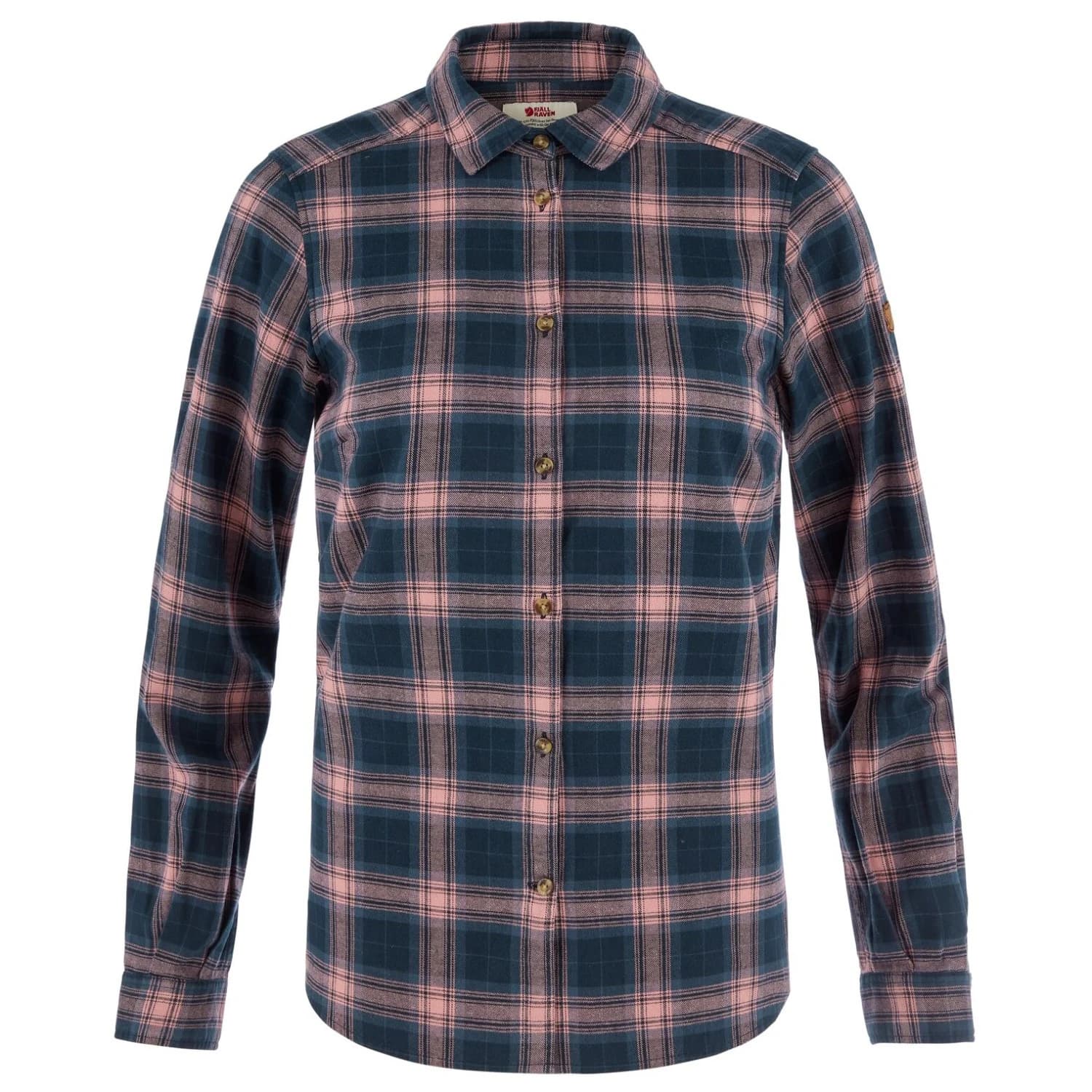 Дамска риза с копчета Fjällräven Women's Övik Classic Flannel Shirt - Dark Navy / Dusty Rose