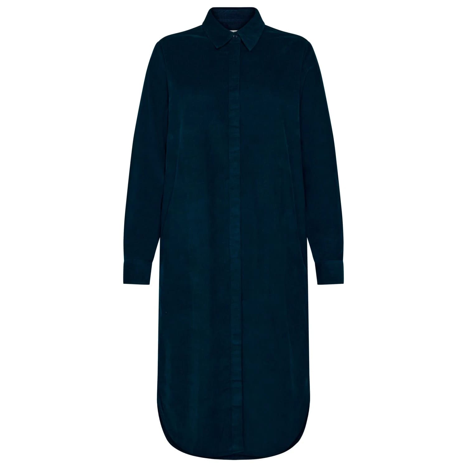 Дамска рокля KnowledgeCotton Apparel Women's Corduroy Mid Len. 26 Wales Dress - Total Eclipse