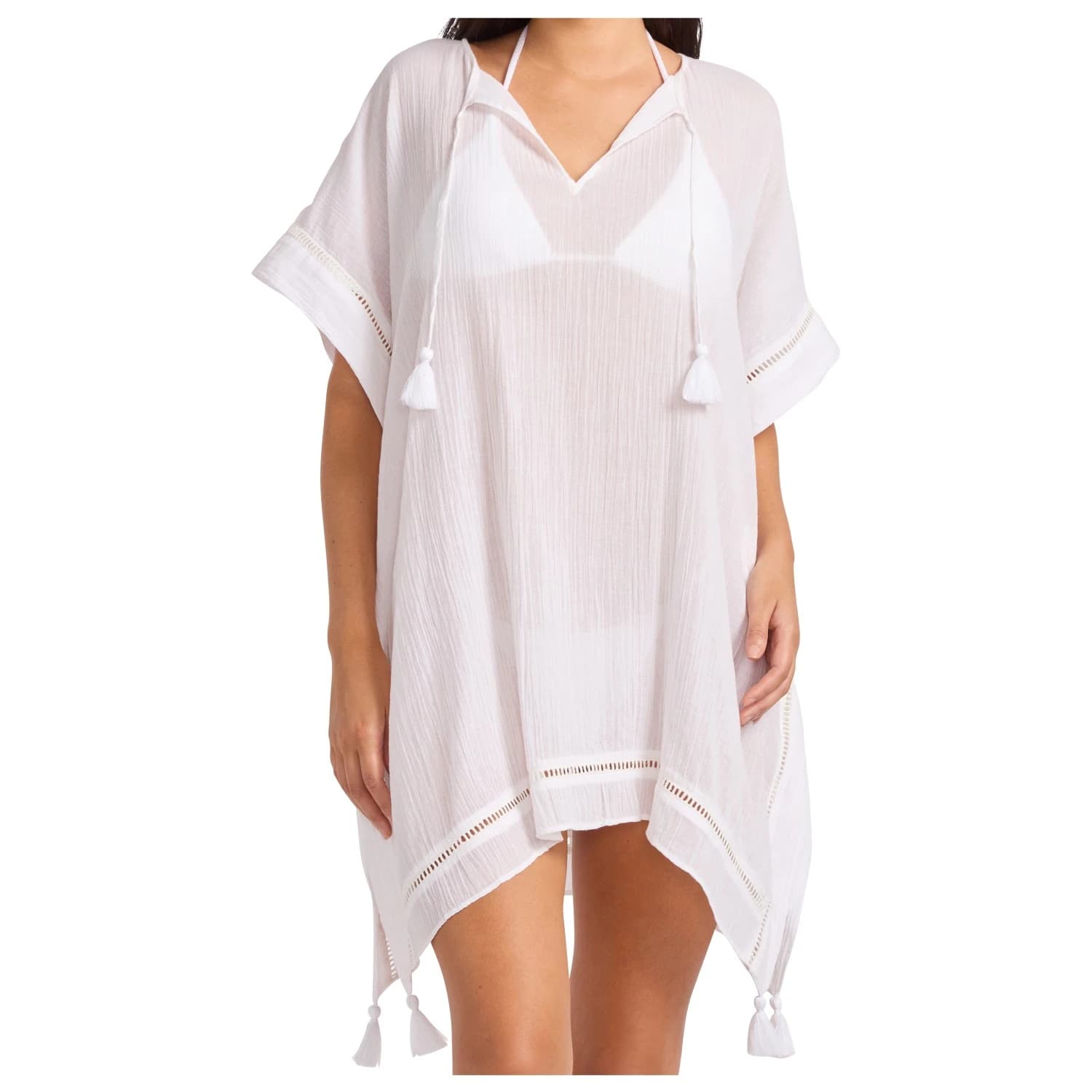 Дамска рокля Seafolly Women's Crinkle Gauze Kaftan Dress - White