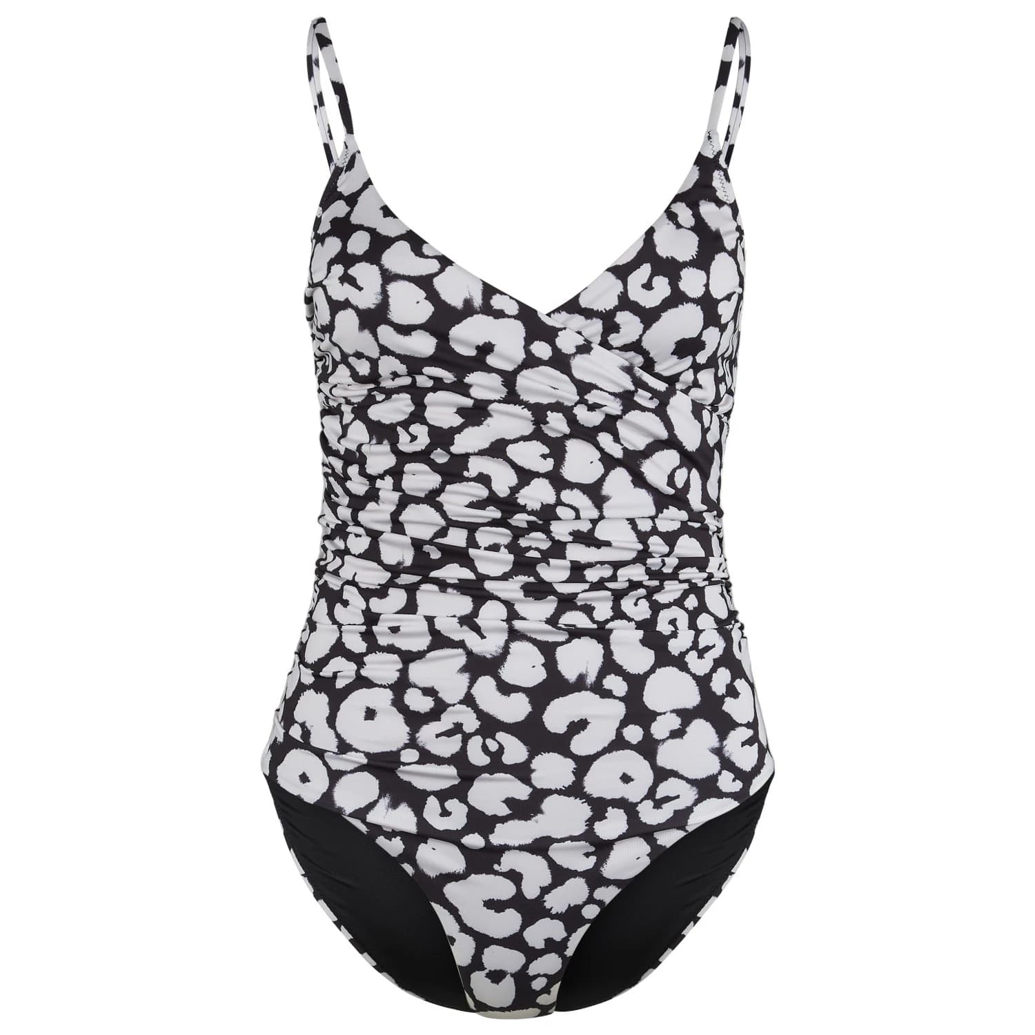 Дамски бански костюм Dedicated Women's Wrap Swimsuit Klinte Swimsuit - Painted Leopard Black