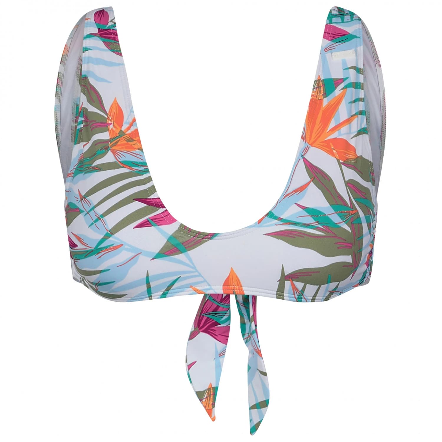Дамско бикини горнище Roxy Women's PT Beach Classics Elong Tri Bikini top - Bright White Floral Of Paradis