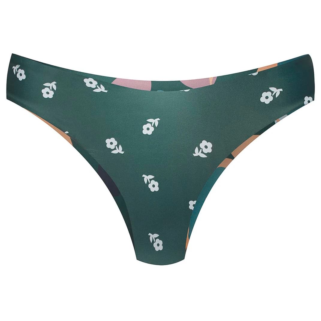Дамско бикини долнище Boochen Women's Arpoador Bottom Bikini bottom - Green Wildflower / Daisy