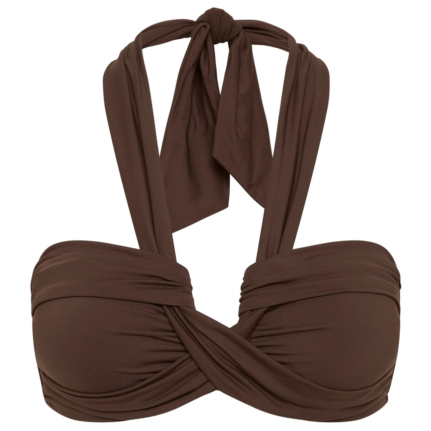 Дамско бикини горнище Seafolly Women's Collective Halter Bandeau Bikini top - Dark Chocolate