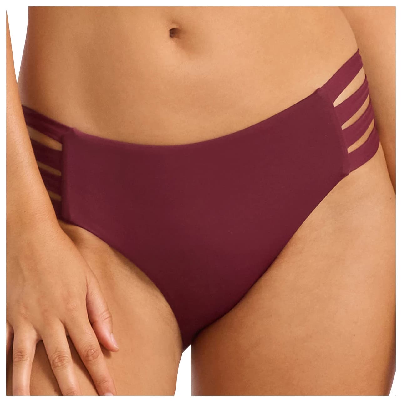 Дамско бикини долнище Seafolly Women's Collective Multi Strap Hipster Pant Bikini bottom - Dark Burgundy