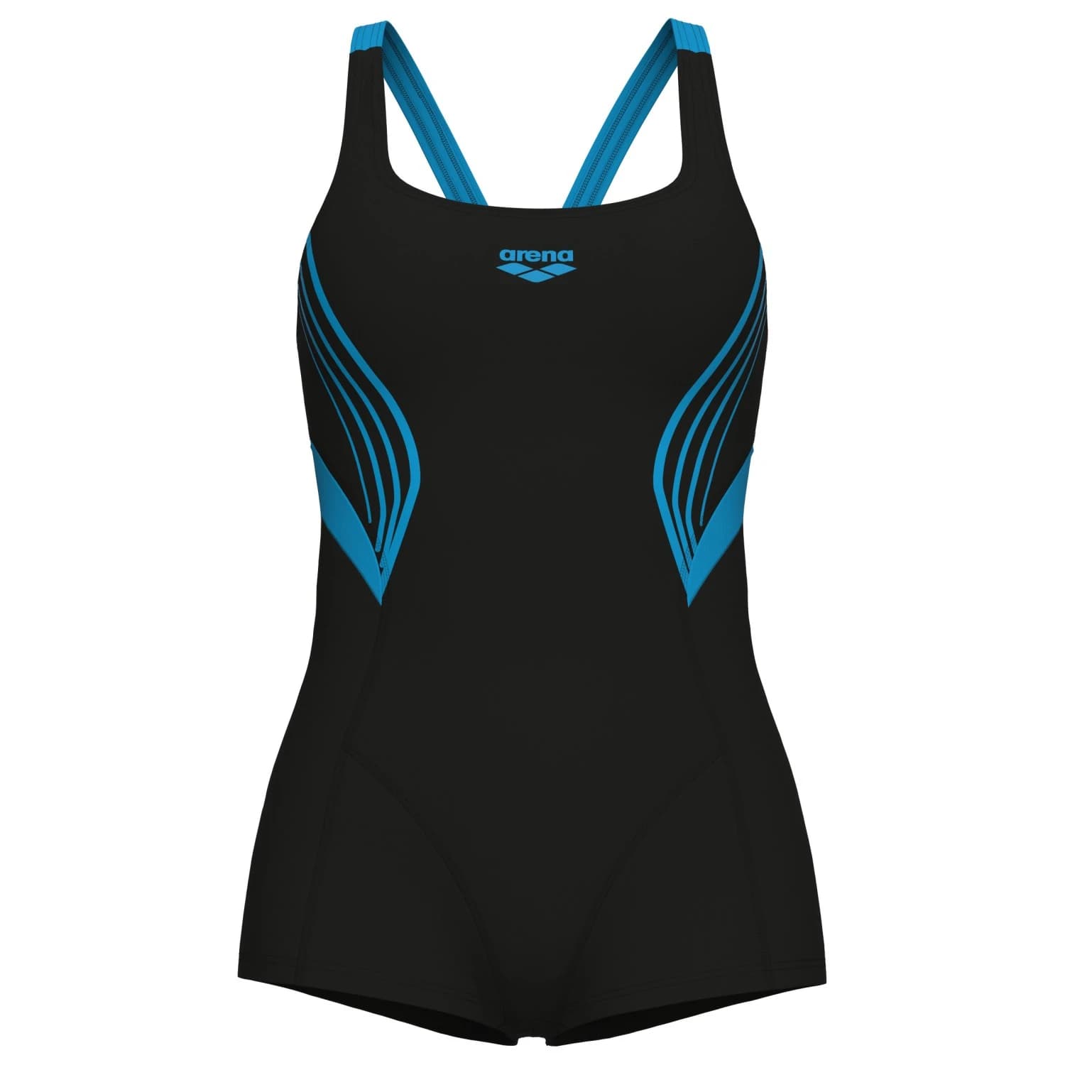 Дамски бански костюм Arena Women's Kaori Combinaison Swimsuit - Black / Turquoise
