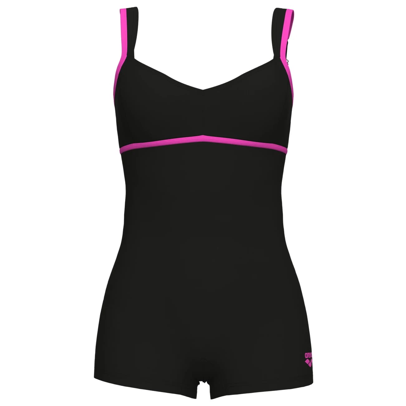 Дамски бански костюм Arena Women's Venus Combi Swimsuit - Black / Shocking Pink