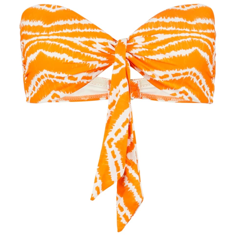 Дамско бикини горнище Seafolly Women's Zanzibar Twist Tie Front Bandeau Bikini top - Mandarin