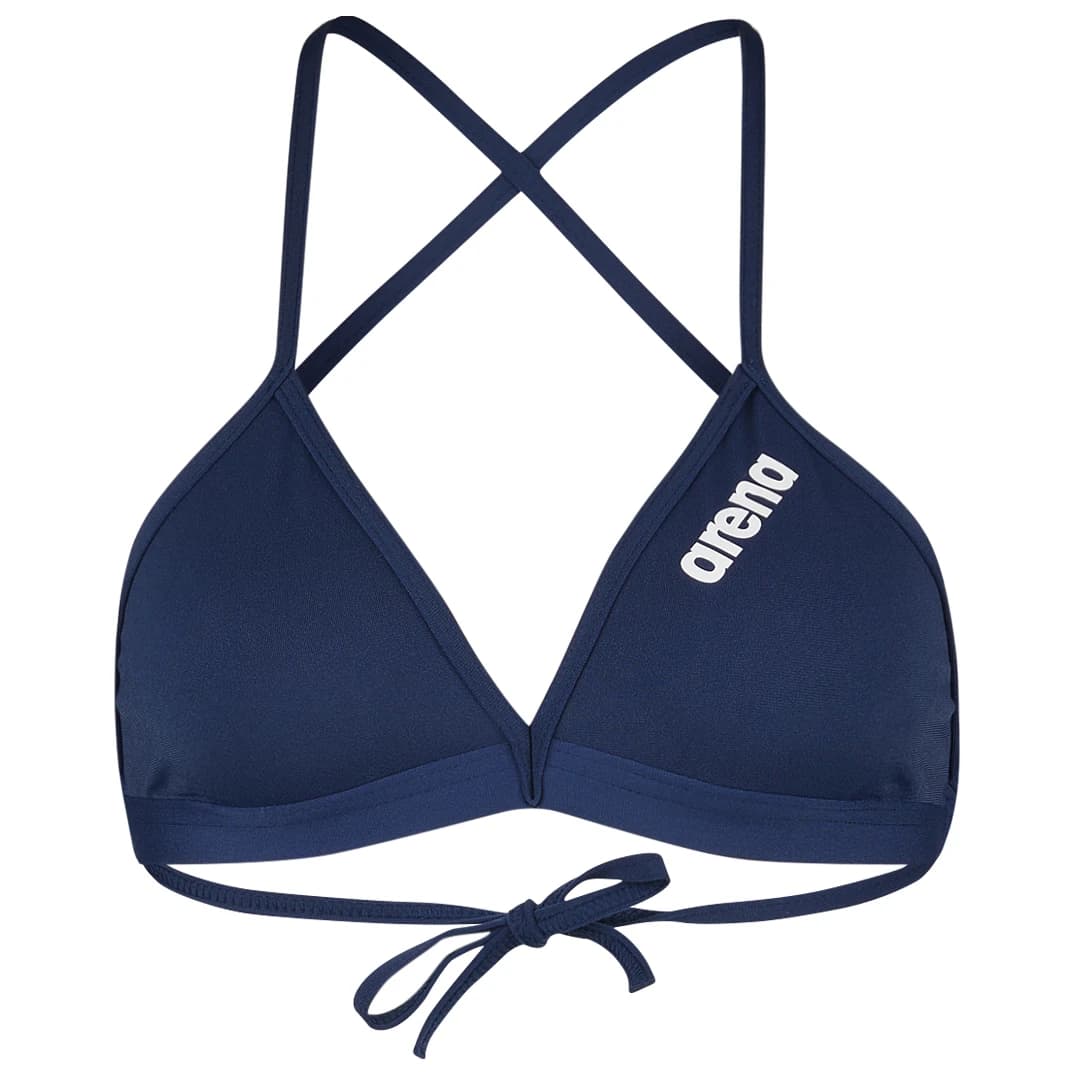 Дамско бикини горнище Arena Women's Team Swim Top Tie Back Solid Bikini top - Navy / White