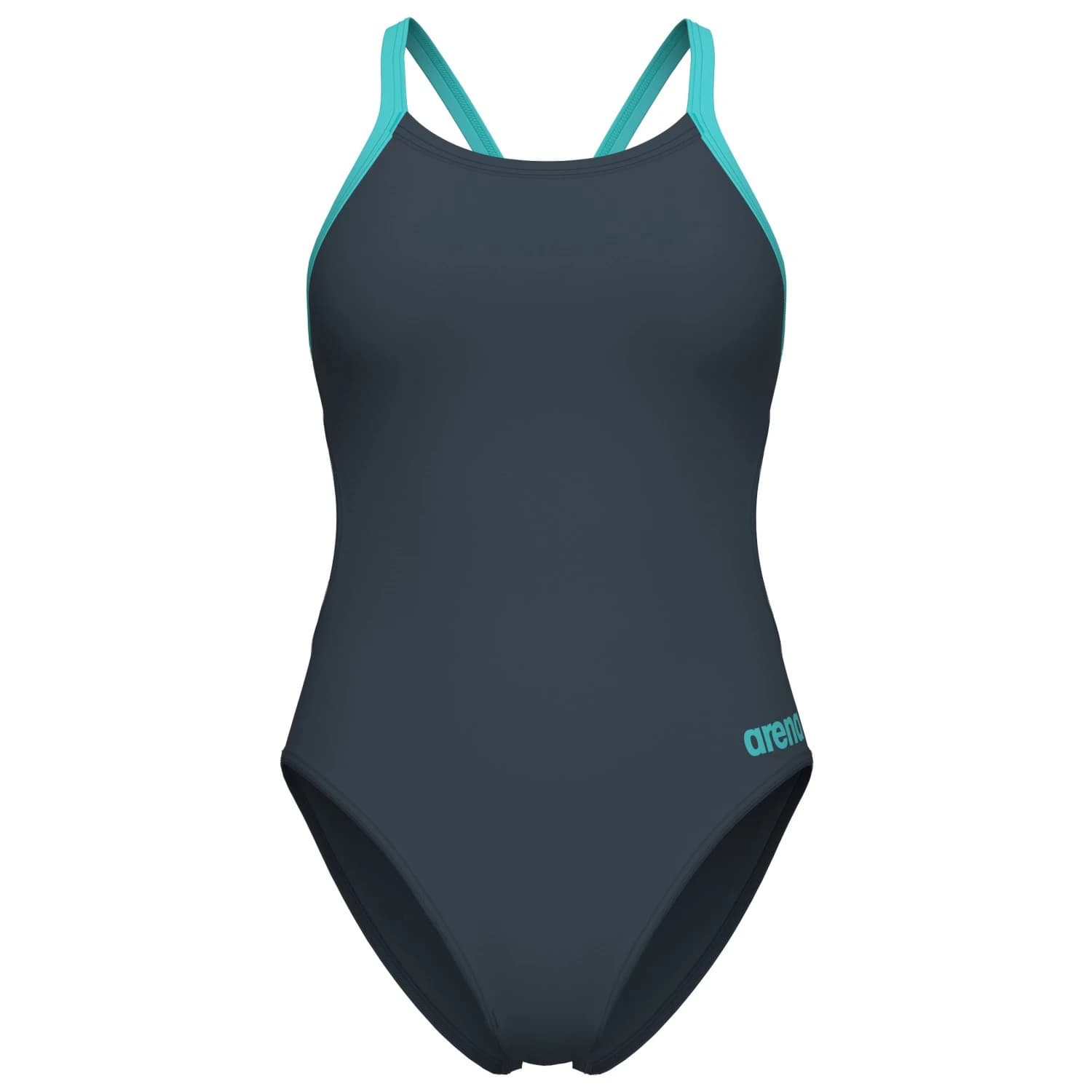 Дамски бански костюм Arena Women's Team Swimsuit Challenge Solid Swimsuit - Asphalt / Water
