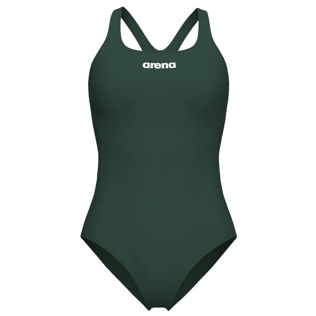 Дамски бански костюм Arena Women's Team Swimsuit Swim Pro Solid Swimsuit - Dark Sage / Artic Lime