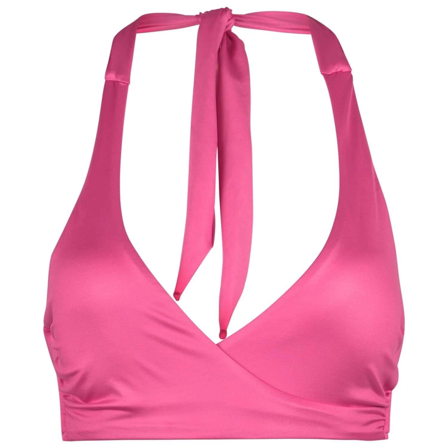 Дамско бикини горнище Seafolly Women's Soleil DD Wrap Front Halter Bra Bikini top - Hot Pink