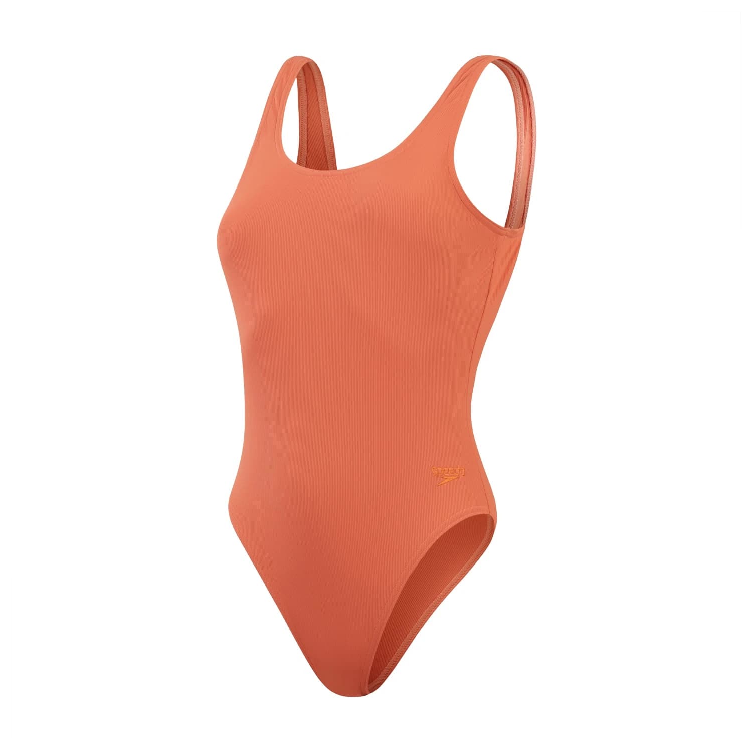 Дамски бански костюм Speedo Women's Textured Deep U-Back Swimsuit - Brown / Orange
