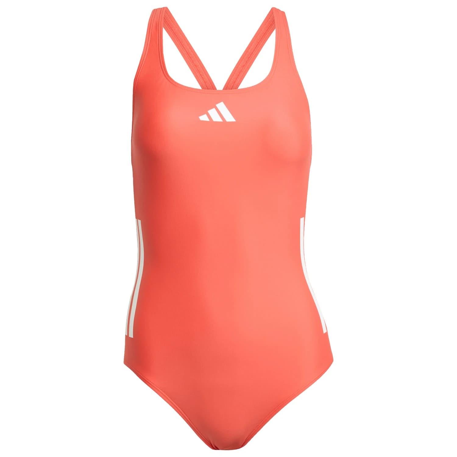 Бански костюм Adidas Women's 3 Stripes Bold Swimsuit - Semi Lucid Red / White