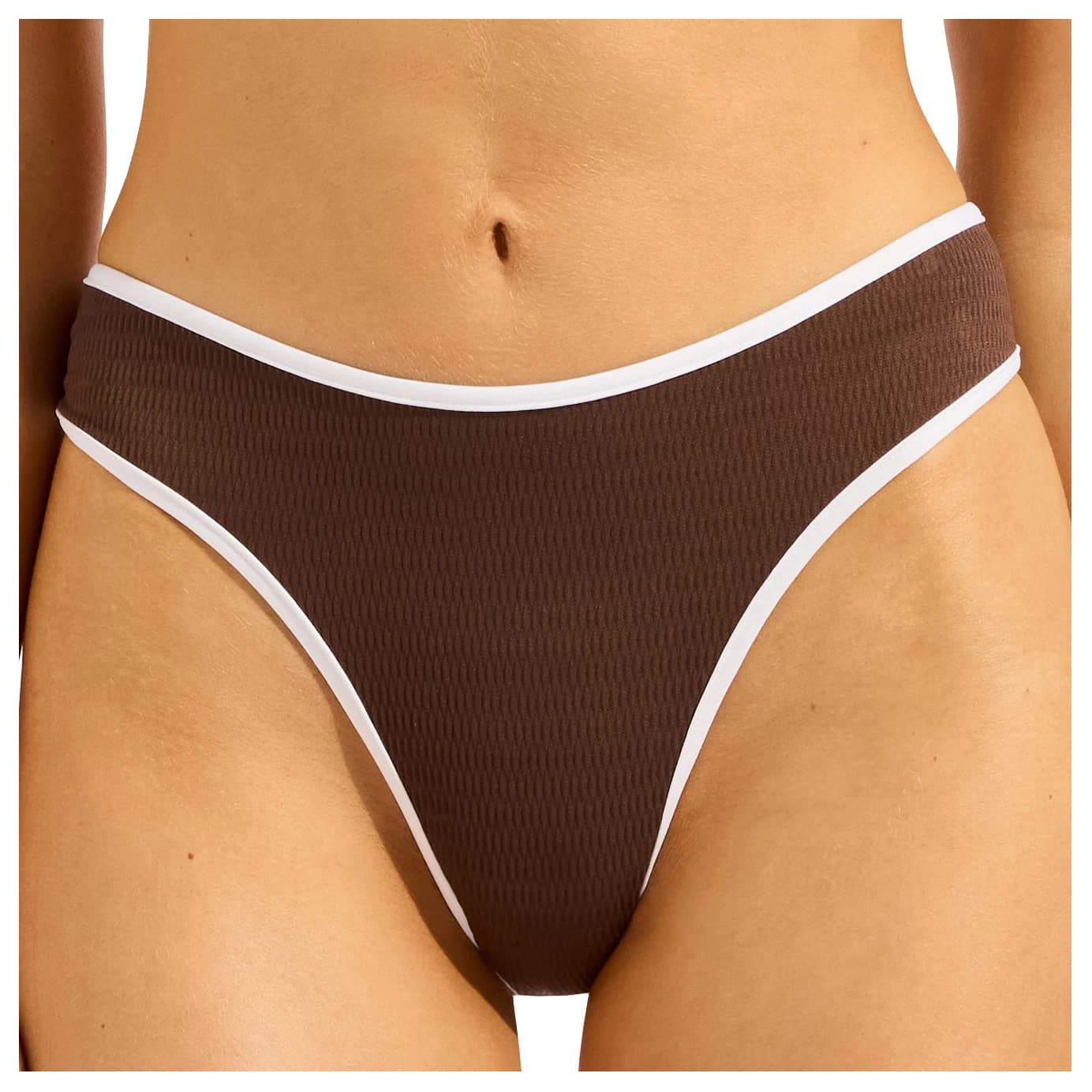 Дамско бикини долнище Seafolly Women's Beach Bound High Leg Pant Bikini bottom - Dark Chocolate