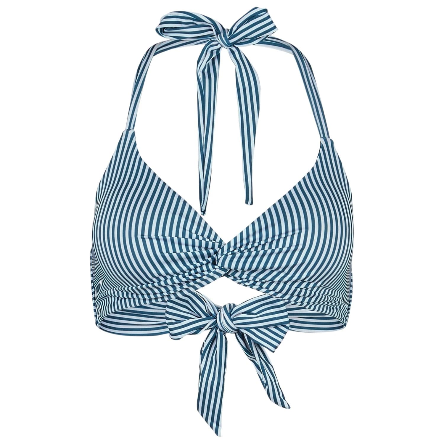 Дамско бикини горнище DEDICATED Women's Bikini Top Gullholma Bikini top - Thin Stripe / Majolica Blue