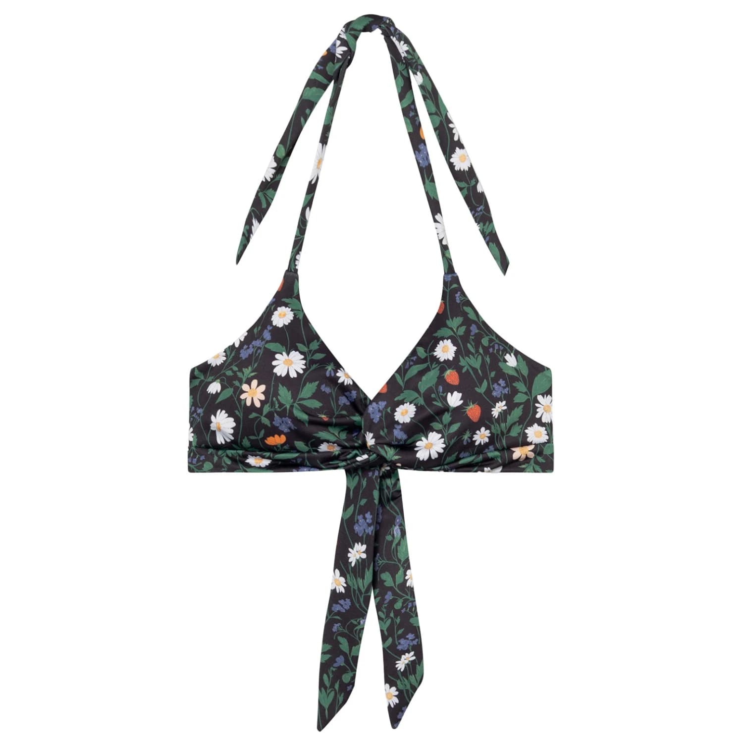 Дамско бикини горнище DEDICATED Women's Bikini Top Gullholma Bikini top - Strawberry Field Black