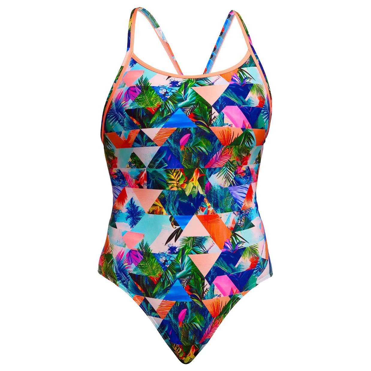 Дамски бански костюм Funkita Women's Diamond Back One Piece Swimsuit - Palm Prism