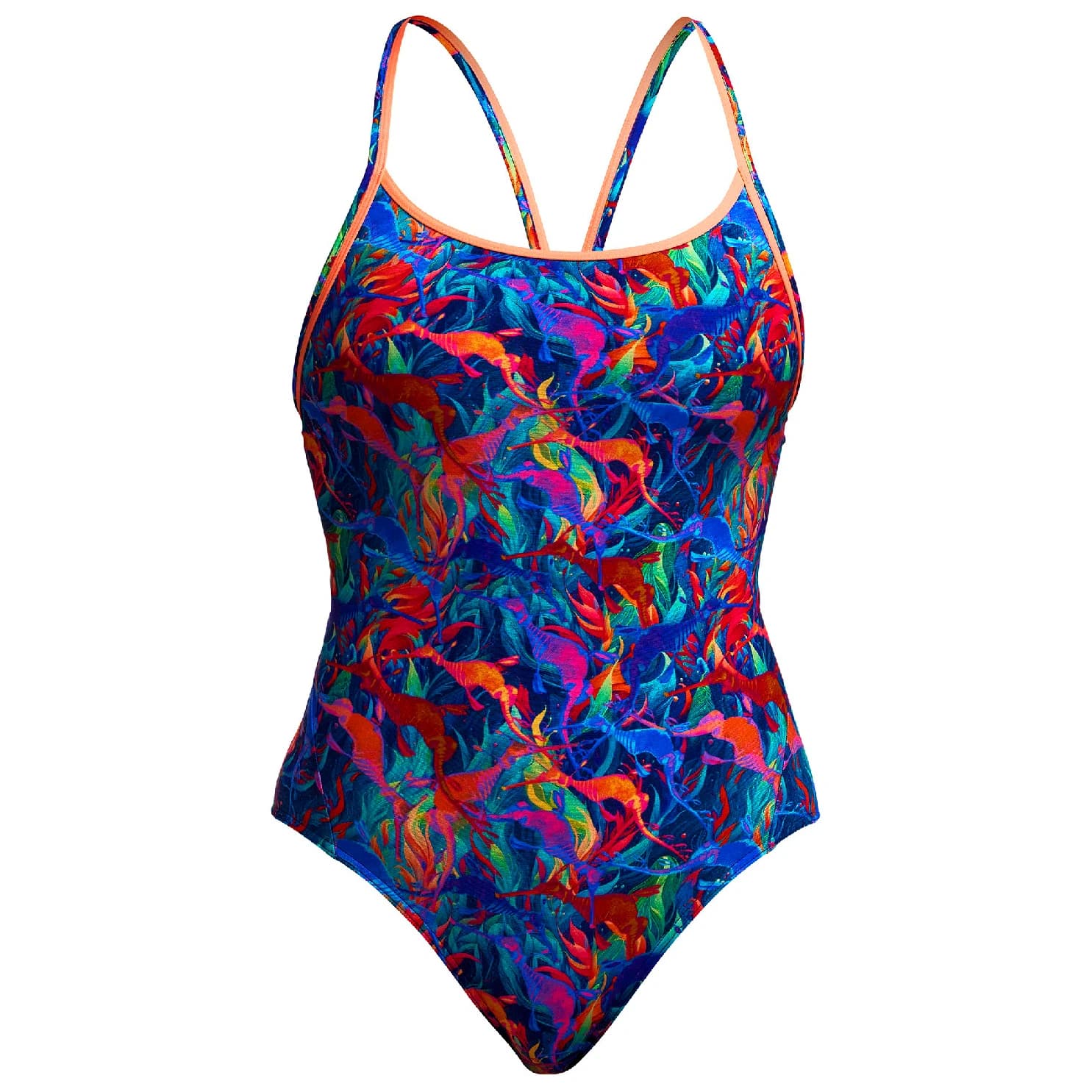 Дамски бански костюм Funkita Women's Diamond Back One Piece Swimsuit - Weedy One