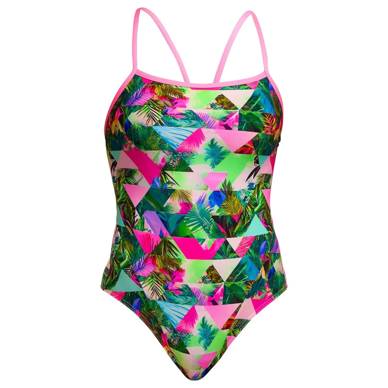 Дамски бански костюм Funkita Women's Single Strap One Piece Swimsuit - Sub Lime