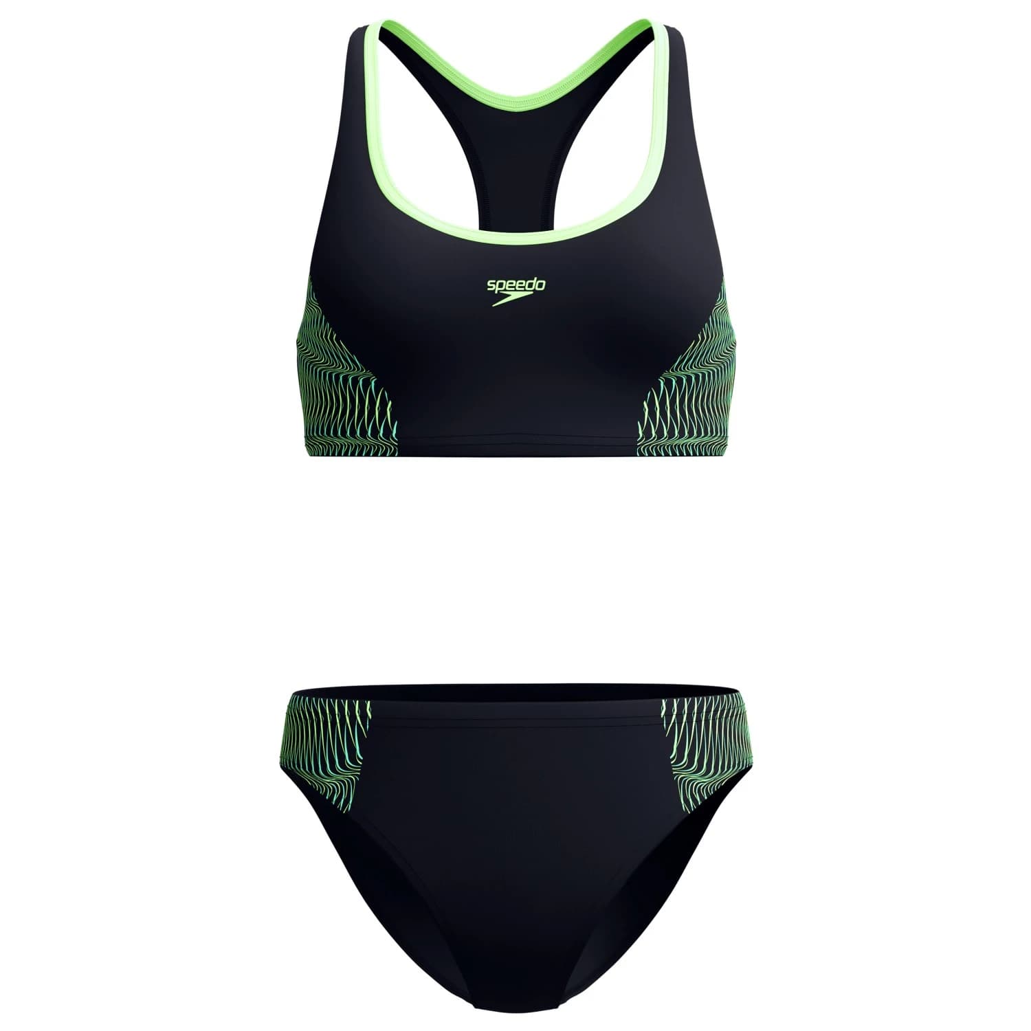 Дамски комплект бикини Speedo Women's Placement 2 Piece Bikini - Anthracite / Pale Clover