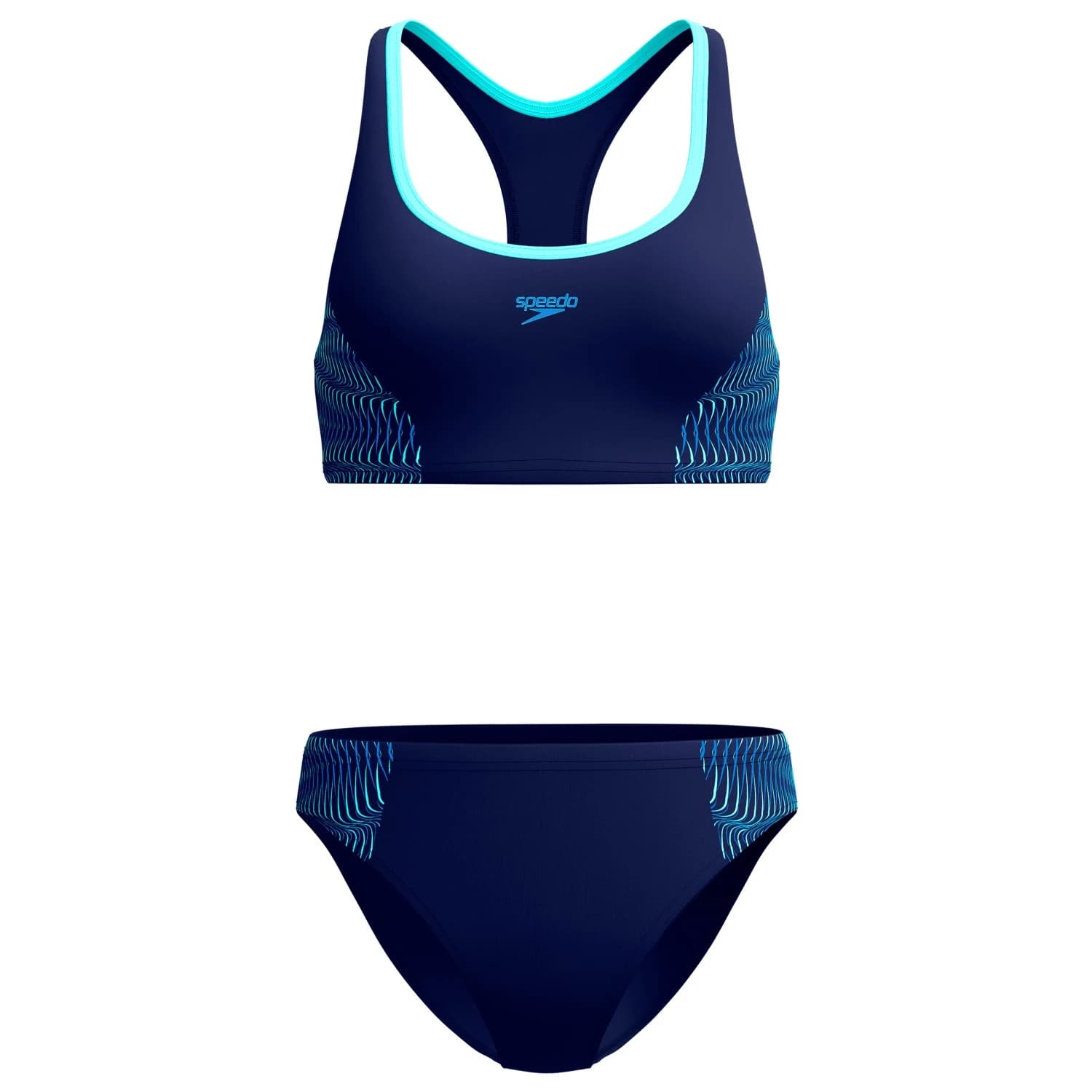 Дамски комплект бикини Speedo Women's Placement 2 Piece Bikini - Peacoat / Angelic Blue