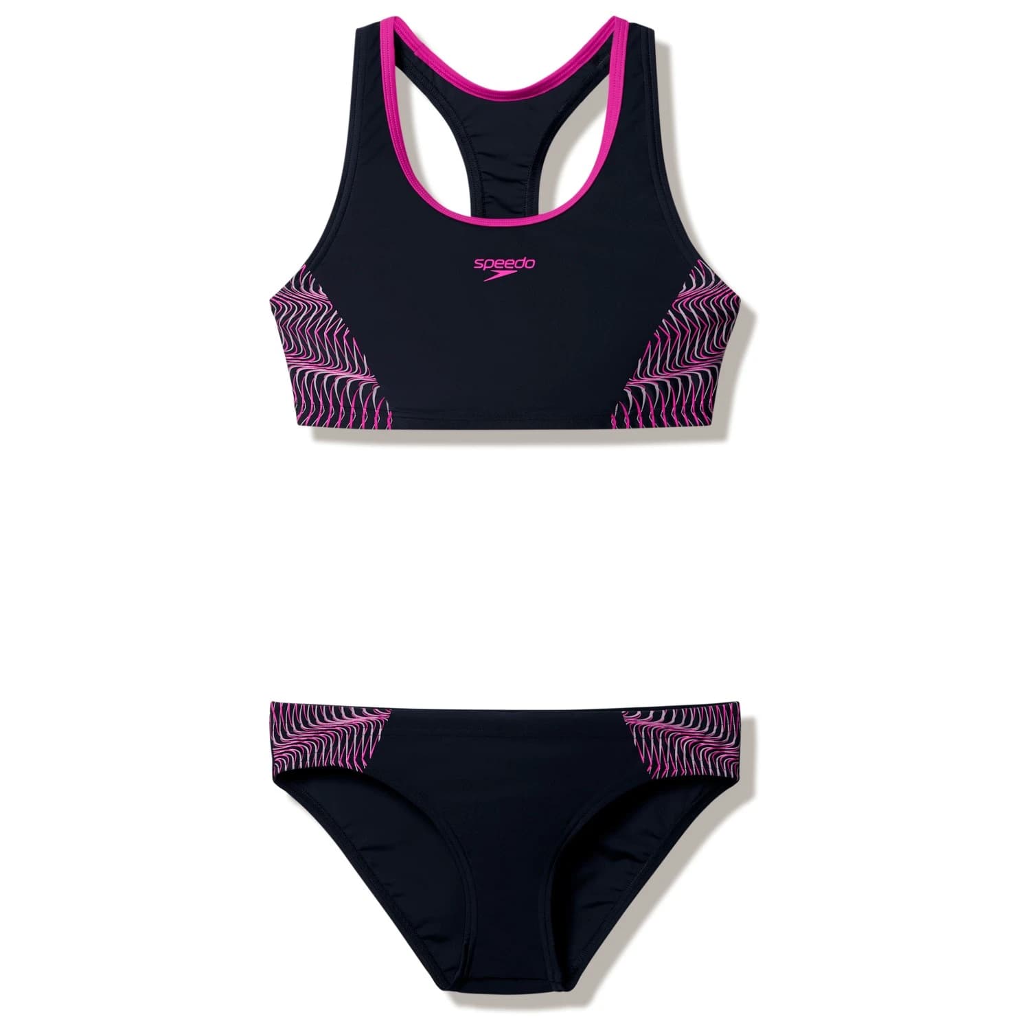 Дамски комплект бикини Speedo Women's Placement 2 Piece Bikini - Anthracite / Wineberry